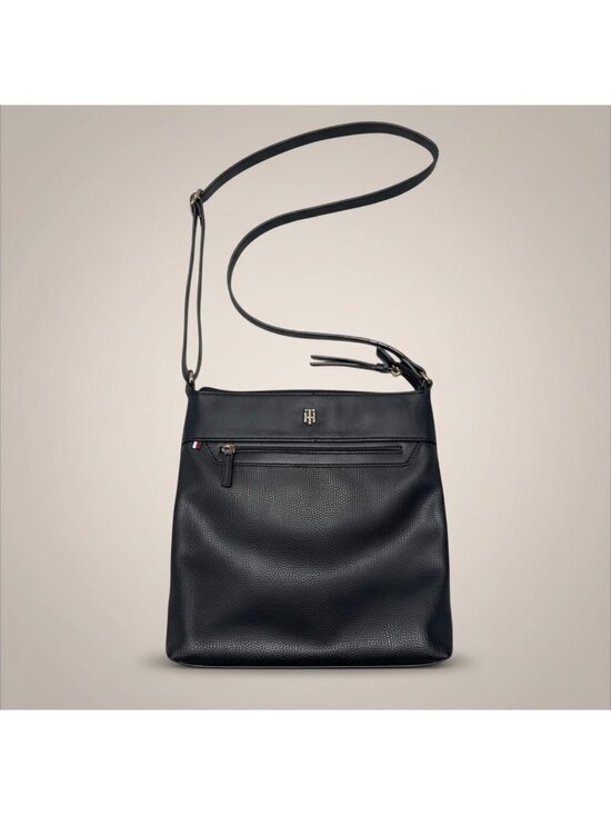 Tommy Hilfiger Handbags - Tommy Hilfiger Black Crossbody Bag With Adjustable Strap gold logo